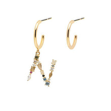 Load image into Gallery viewer, Letter N earrings