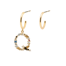 Load image into Gallery viewer, Letters Gold Earrings