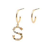 Load image into Gallery viewer, Letters Gold Earrings