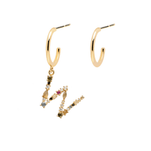 Load image into Gallery viewer, Letters Gold Earrings