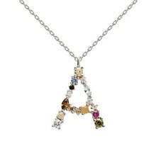 Load image into Gallery viewer, Letter A silver necklace