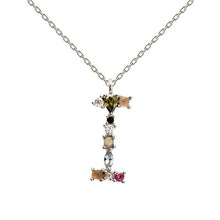 Load image into Gallery viewer, Letter I silver necklace
