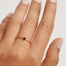 Load image into Gallery viewer, Black Heart Ring Gold
