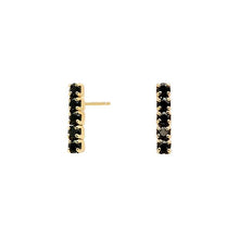 Load image into Gallery viewer, Black Kira gold earrings

