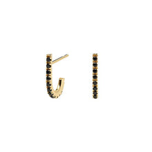 Load image into Gallery viewer, Black Bird Gold Earrings
