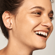 Load image into Gallery viewer, Black Bird Gold Earrings
