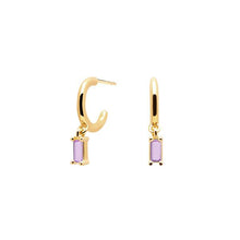Load image into Gallery viewer, Purple Alia Gold earrings
