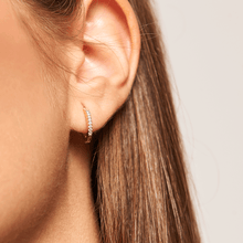 Load image into Gallery viewer, White Mini Hoops Gold
