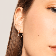 Load image into Gallery viewer, White Medium Hoops Gold
