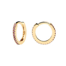 Load image into Gallery viewer, Lavender Mini Hoops Gold

