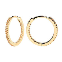 Load image into Gallery viewer, Champagne Medium Hoops Gold
