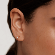 Load image into Gallery viewer, White Solitary Earrings Gold
