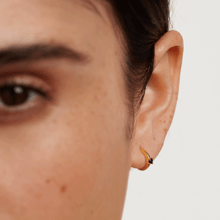 Load image into Gallery viewer, Black Solitary Earrings Gold
