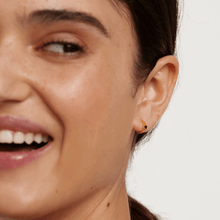 Load image into Gallery viewer, Black Solitary Earrings Gold
