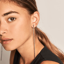 Load image into Gallery viewer, Black Sasha silver earrings
