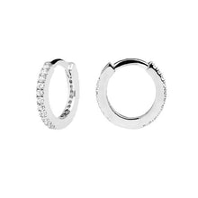 Load image into Gallery viewer, White Mini Hoops Silver
