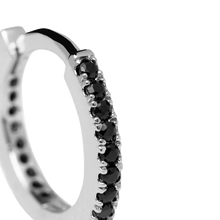 Load image into Gallery viewer, Black Mini Hoops Silver
