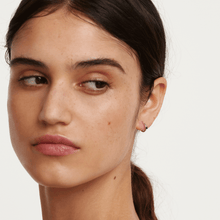 Load image into Gallery viewer, Black Solitary Earrings Silver
