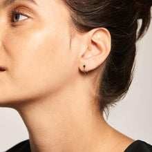 Load image into Gallery viewer, Black Kita Silver Earrings
