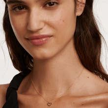 Load image into Gallery viewer, Black Heart Necklace Gold

