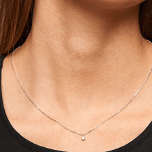 Load image into Gallery viewer, White Solitary silver necklace
