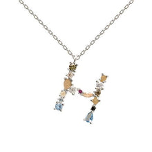 Load image into Gallery viewer, Letter H silver necklace
