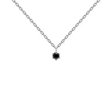 Load image into Gallery viewer, Black Solitary Necklace Silver
