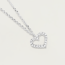 Load image into Gallery viewer, White Heart Necklace Silver
