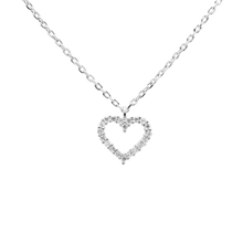 Load image into Gallery viewer, White Heart Necklace Silver

