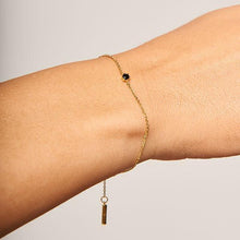 Load image into Gallery viewer, Black Solitary Bracelet Gold
