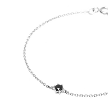 Load image into Gallery viewer, Black Solitary Bracelet Silver
